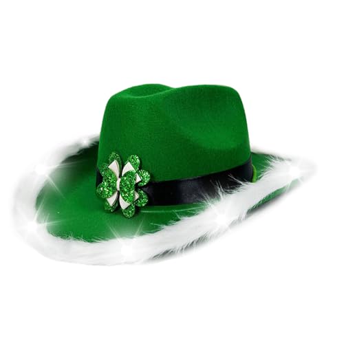 SANRLO StPatrick Day Hut für Familientreffen, Karneval, Party, Feier, leuchtende Zierleiste, Festival, Kopfbedeckung, Kleeblattgürtel, Hut SANRLO StPatrick Day Hut für Familientreffen, Karneval, Party, Feier, leuchtende Zierleiste, Festival, Kopfbedeckung, Kleeblattgürtel, Hut von SANRLO
