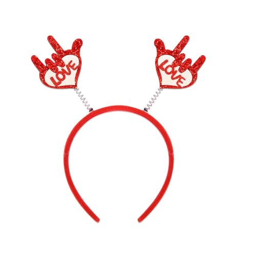 SANRLO Stilvolle Glitzer Lieben Herzstirnband Für Frauen Musikfestival Haarbandparty Kopfschmuck Valentiner Party Haardekoration von SANRLO