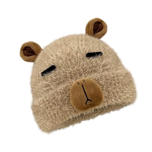 SANRLO Totenkopfmütze Für Halloween Aktivität Gehäkelte Mütze Mit Ohrmütze Pullover Cosplay Mütze Capybaras Totenkopfmütze 2000er Jahre von SANRLO