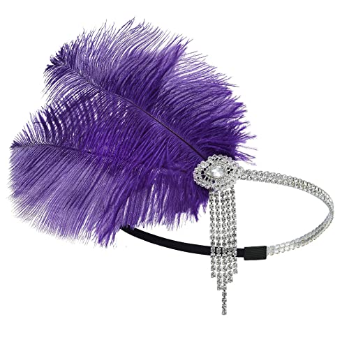 SANRLO Ultra-blinkendes Haarband, Halloween, Kopfschmuck für Make-up, Party, Maskerade, brüllende 20er-Jahre, Flapper, Cosplay von SANRLO