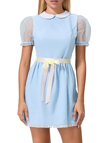 SANSIWU Damen Y2k Kawaii Lolita Minikleid, Feenkostüm, Vintage, Mini-Korsettkleid, Cosplay, Fairycore, Halloween-Kleid (Hellgelb, XL) von SANSIWU
