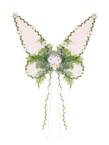 SANSIWU Feenflügel für Damen, Erwachsene, Mutter, Natur, Kostüm, Schmetterlingsflügel, Renaissance-Kostüm, Halloween-Zubehör (A-Silber, 1 Stück) von SANSIWU