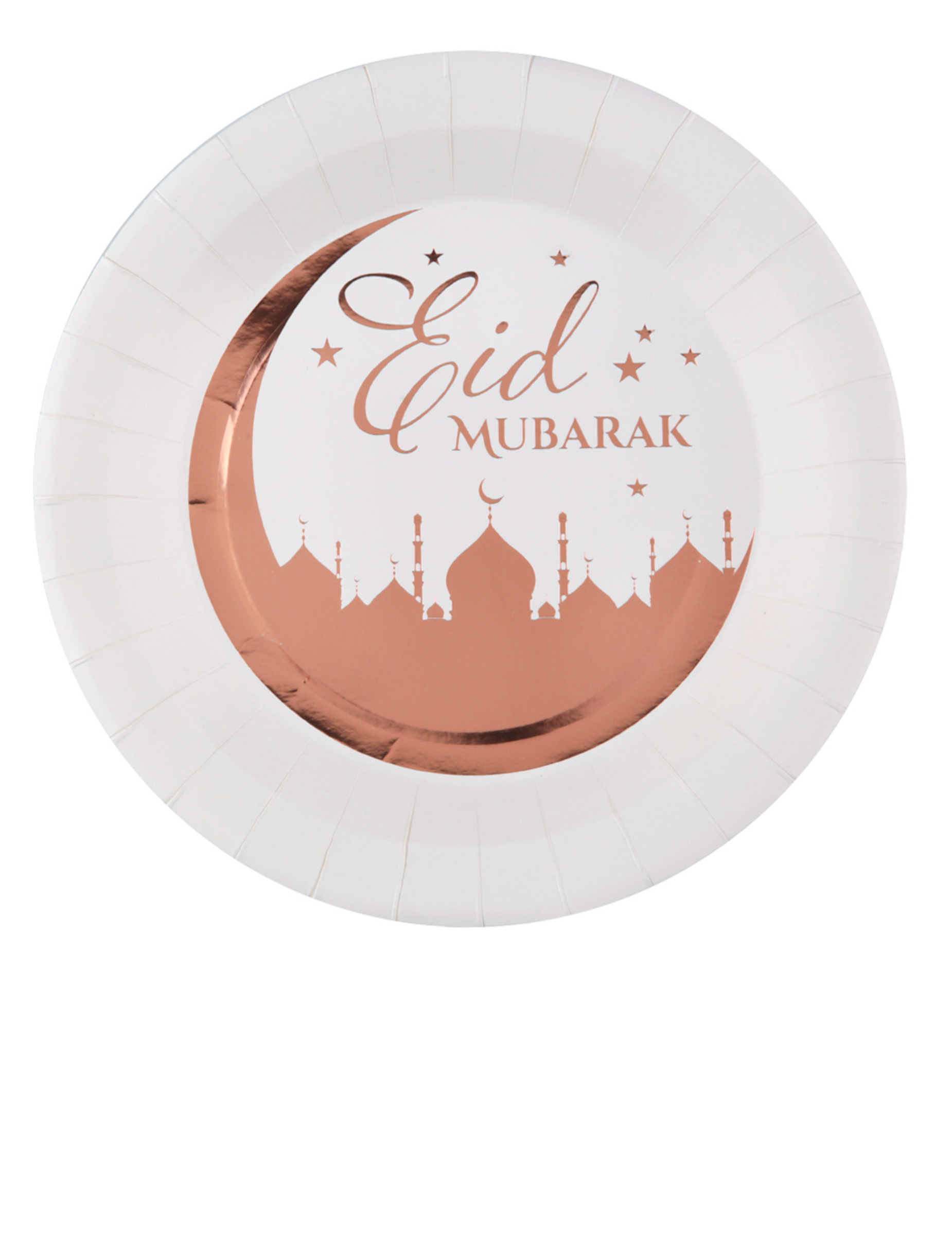 10 Eid Mubarak Pappteller Roségold 23 cm Palast-Motiv 10 Eid Mubarak Pappteller Roségold 23 cm Palast-Motiv von SANTEX