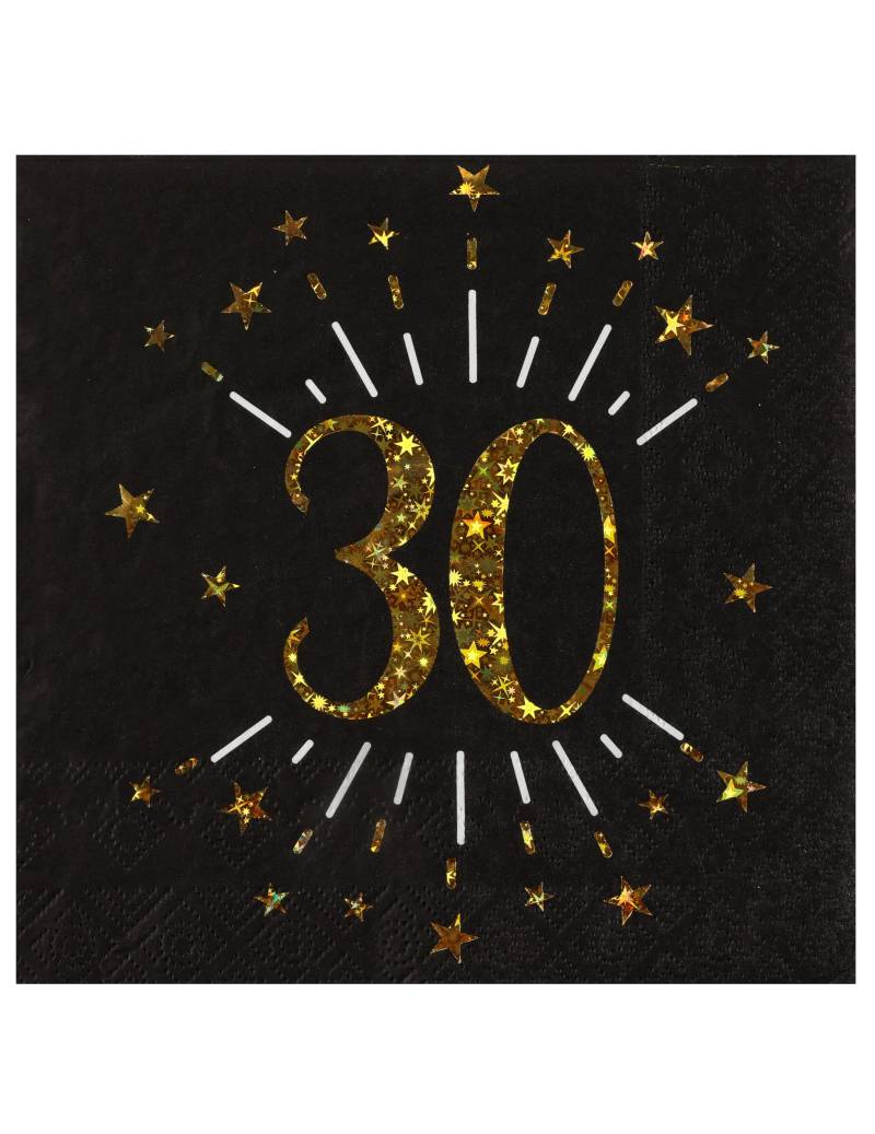 10 Papierservietten Alles Gute zum 30. Geburtstag Schwarz + Gold mit Sternen 10 Papierservietten Alles Gute zum 30. Geburtstag Schwarz + Gold mit Sternen von SANTEX