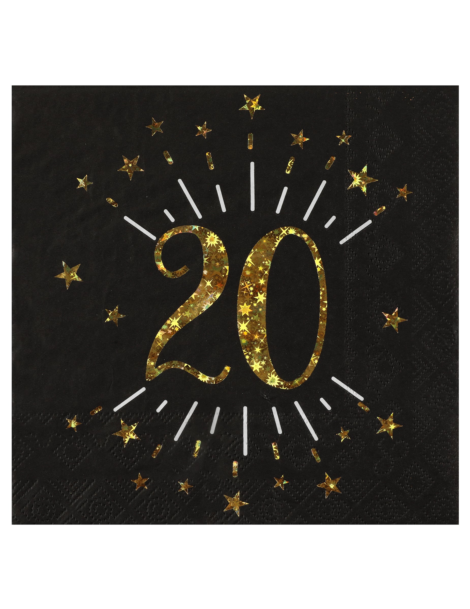 10 Papierservietten Happy Birthday 20 Schwarz-Gold 33x33cm 10 Papierservietten Happy Birthday 20 Schwarz-Gold 33x33cm von SANTEX
