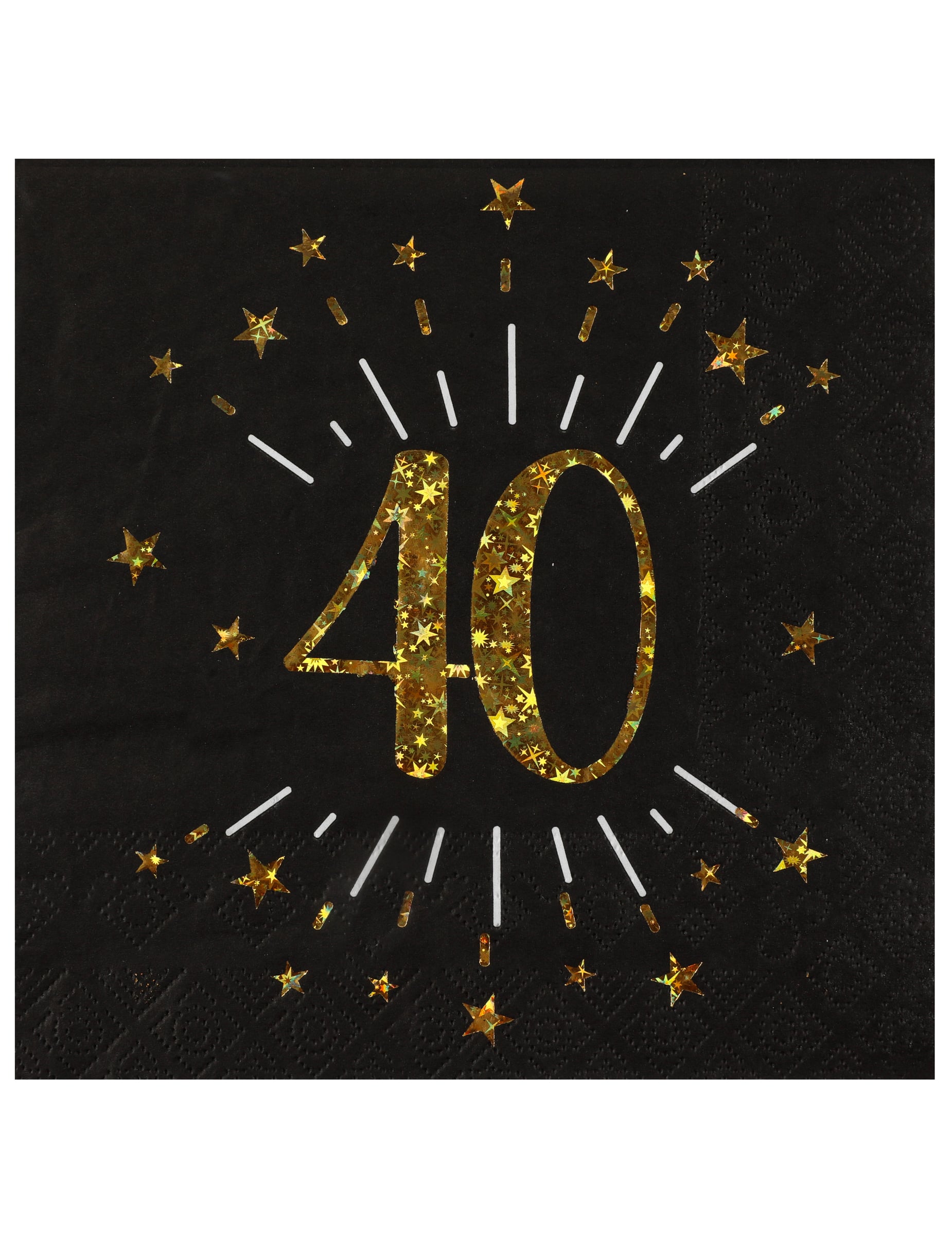 10 Papierservietten Happy Birthday 40 Schwarz und Gold mit Sternen 10 Papierservietten Happy Birthday 40 Schwarz und Gold mit Sternen von SANTEX
