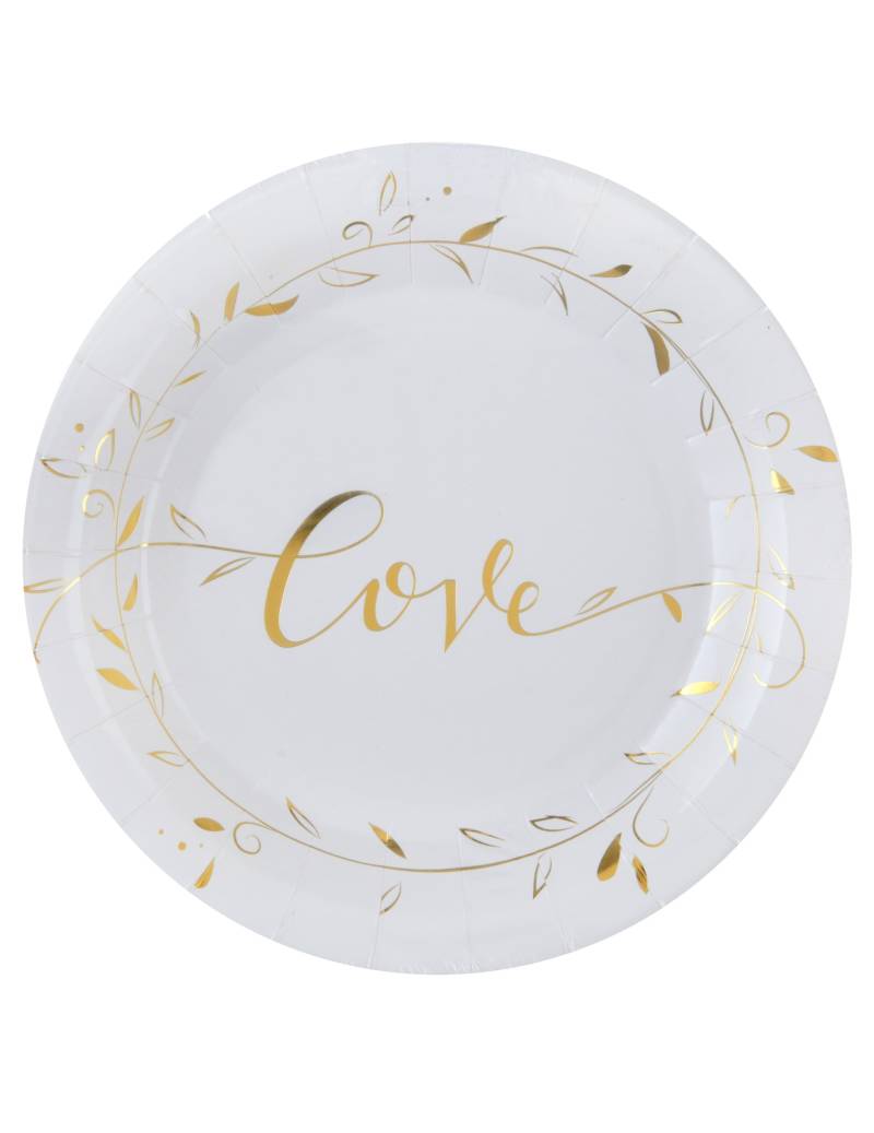 10 Pappteller Just Married Metallic Weiß 23 cm 10 Pappteller Just Married Metallic Weiß 23 cm von SANTEX