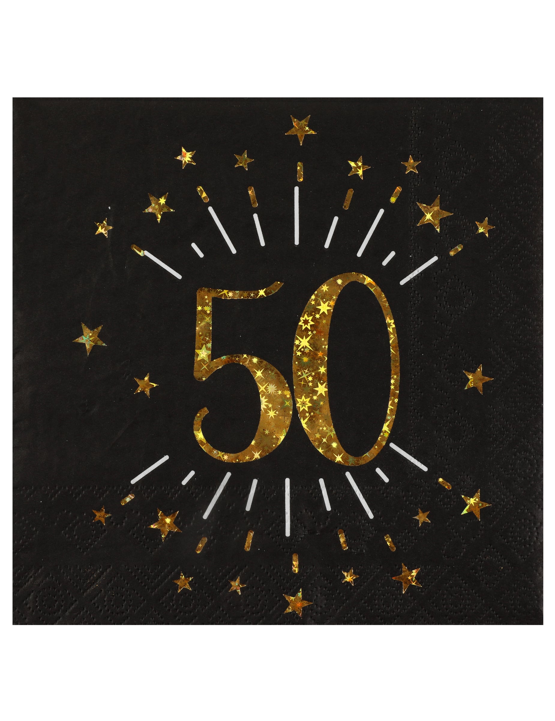 10 Servietten 50. Geburtstag Schwarz + Gold Sterne 33x33cm 10 Servietten 50. Geburtstag Schwarz + Gold Sterne 33x33cm von SANTEX