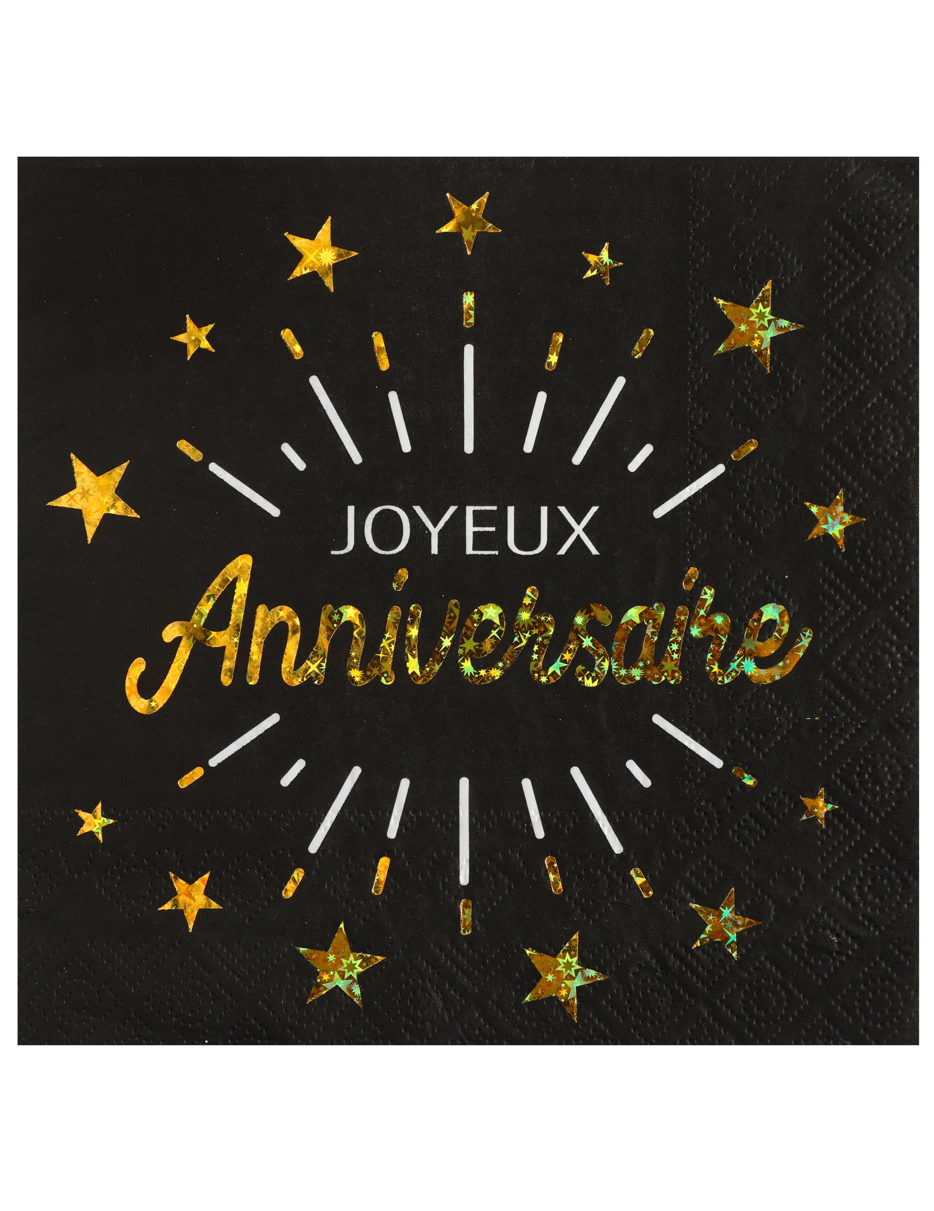 10 Servietten Happy Birthday Schwarz + Gold 33 x 33 cm mit Sternen 10 Servietten Happy Birthday Schwarz + Gold 33 x 33 cm mit Sternen von SANTEX
