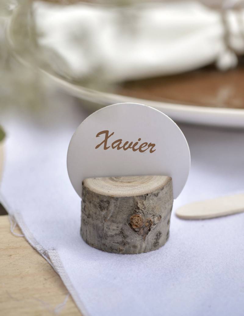 10 Tischkarten aus weißem Karton 4,7 cm von SANTEX