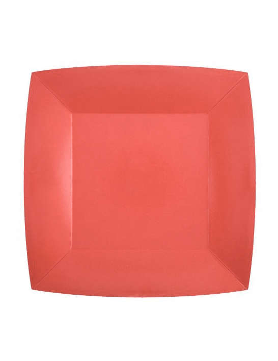 10 rote Pappteller quadratisch 18 cm - Kleine Dessertteller 10 rote Pappteller quadratisch 18 cm - Kleine Dessertteller von SANTEX