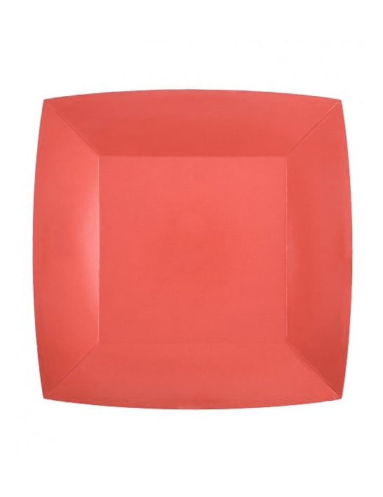 10 rote Pappteller quadratisch 18 cm - Kleine Dessertteller 10 rote Pappteller quadratisch 18 cm - Kleine Dessertteller von SANTEX