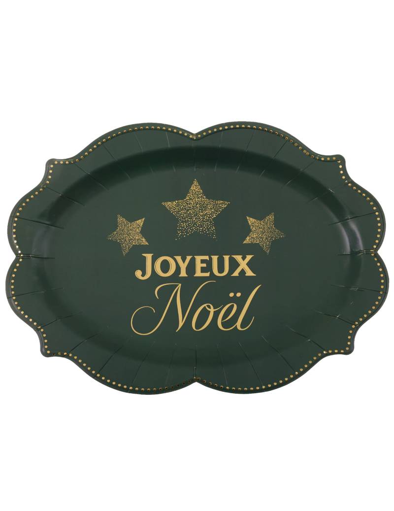 2 Weihnachtstabletts Tannengrün Funkelnd 36 x 26 cm von SANTEX