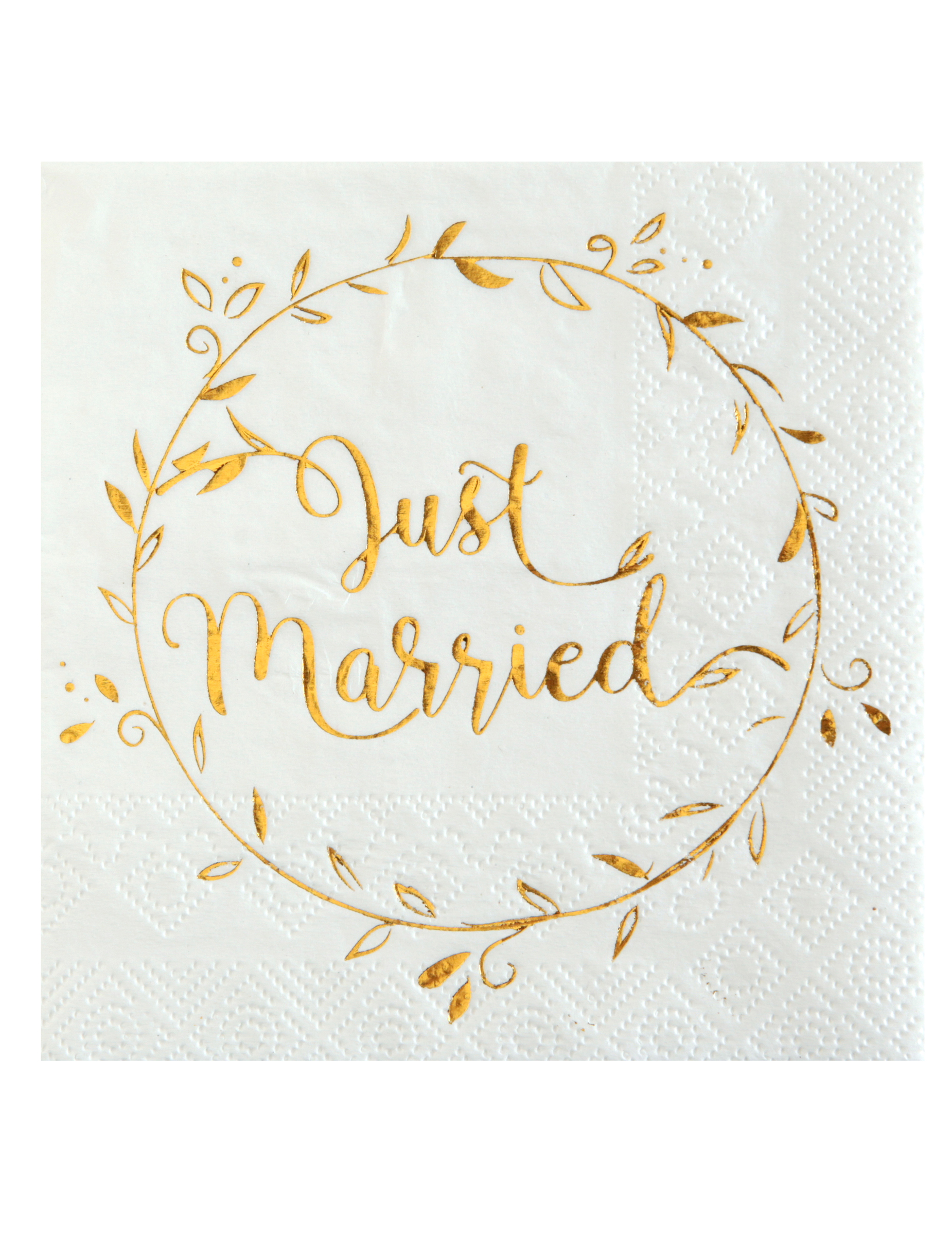 20 Cocktailservietten Just Married, gold, 25 x 25 cm von SANTEX