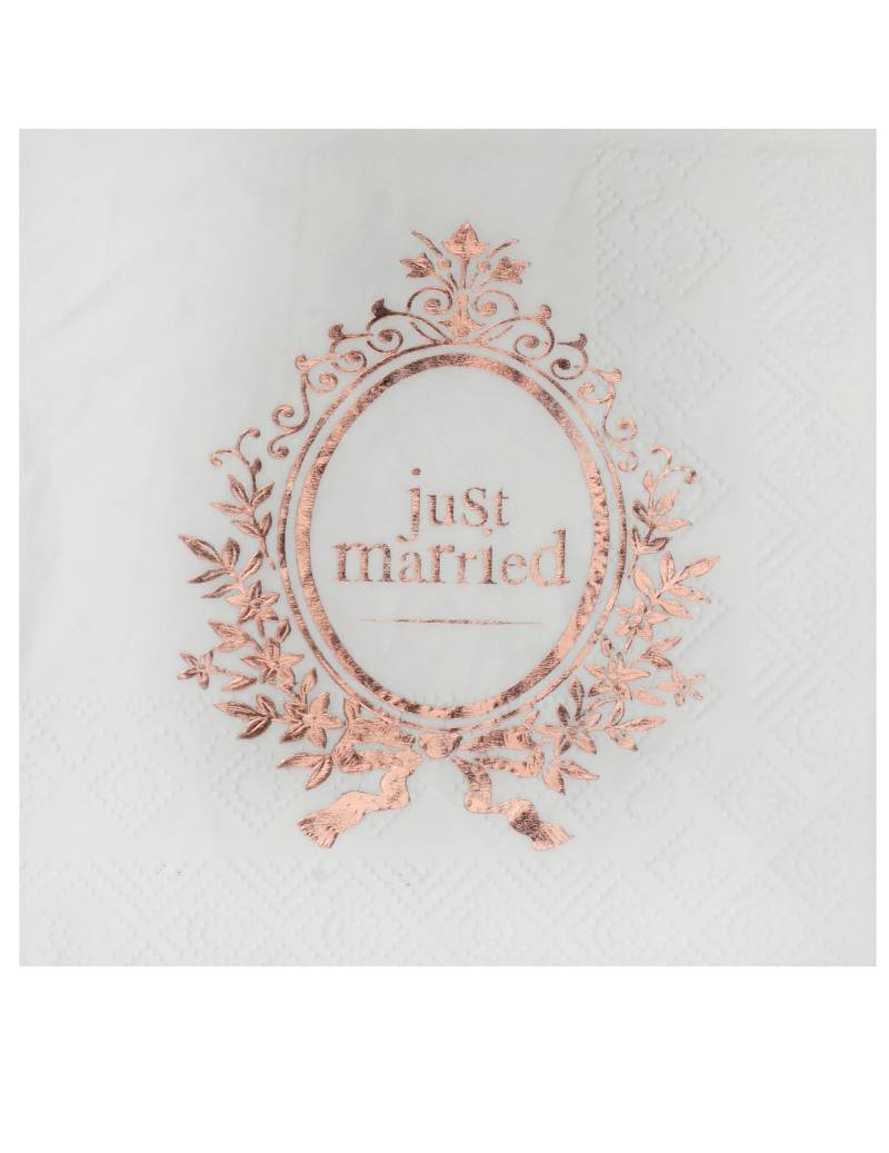 20 kleine Just Married Servietten weiß + rosegold 25 x 25 cm edle Hochzeit 20 kleine Just Married Servietten weiß + rosegold 25 x 25 cm edle Hochzeit von SANTEX