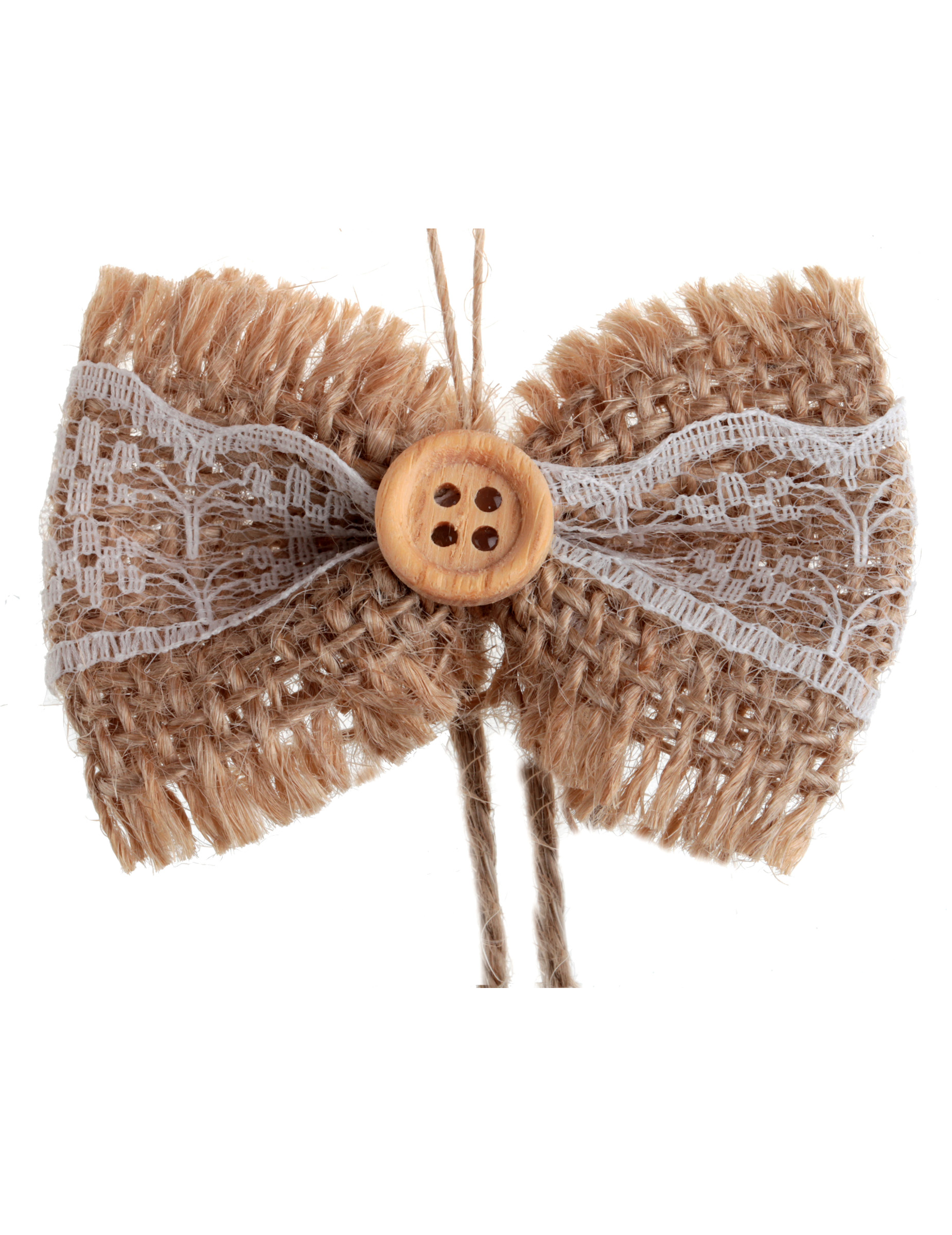 6 Mini-Schleifen Jute + Spitze 5cm Landhaus Deko 6 Mini-Schleifen Jute + Spitze 5cm Landhaus Deko von SANTEX