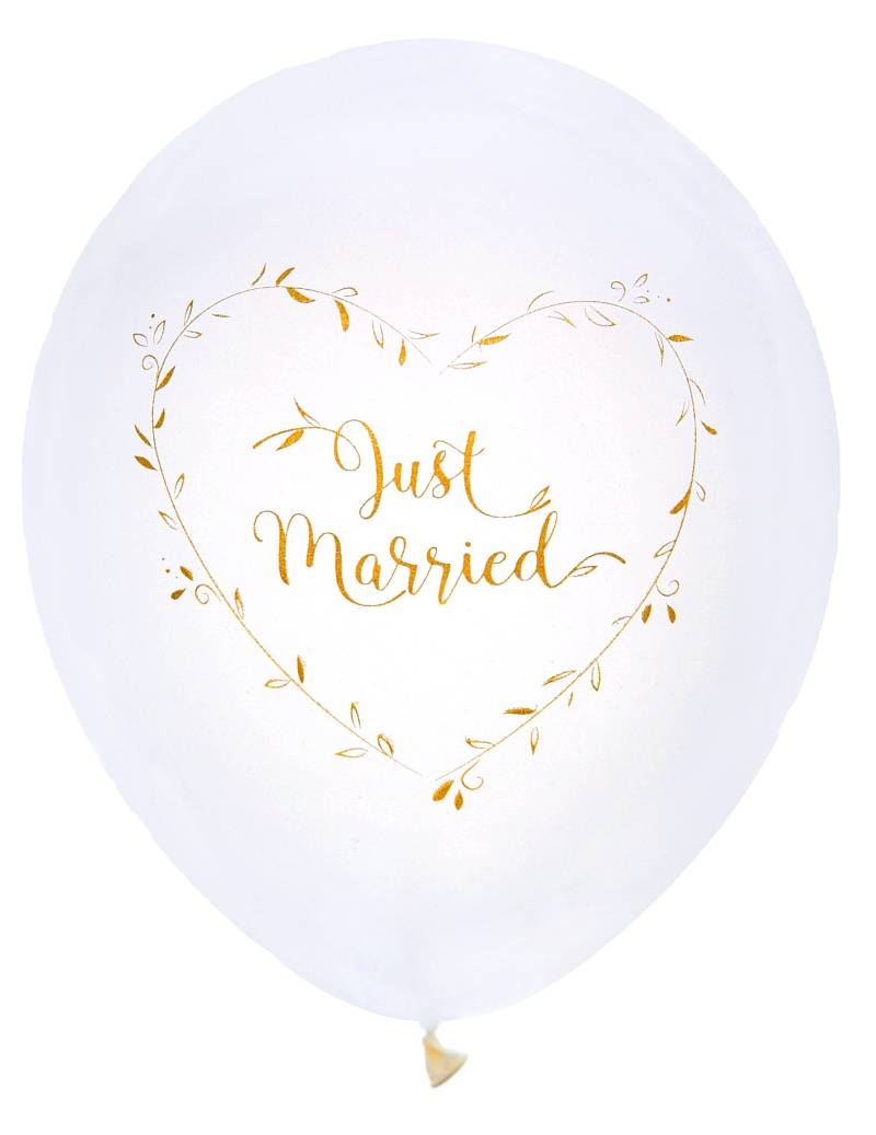 8 Latexballons Just Married weiß gold 23 cm 8 Latexballons Just Married weiß gold 23 cm von SANTEX