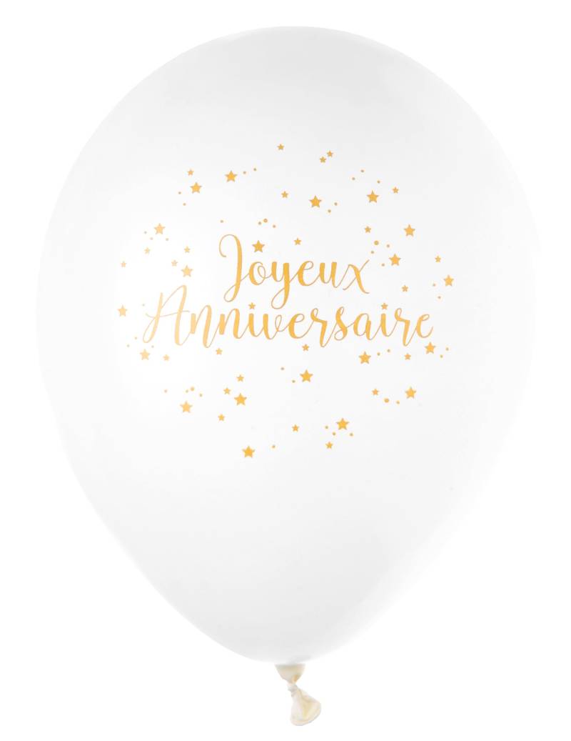 8 weiße + gold-metallische Alles Gute zum Geburtstag Luftballons 23 cm 8 weiße + gold-metallische Alles Gute zum Geburtstag Luftballons 23 cm von SANTEX
