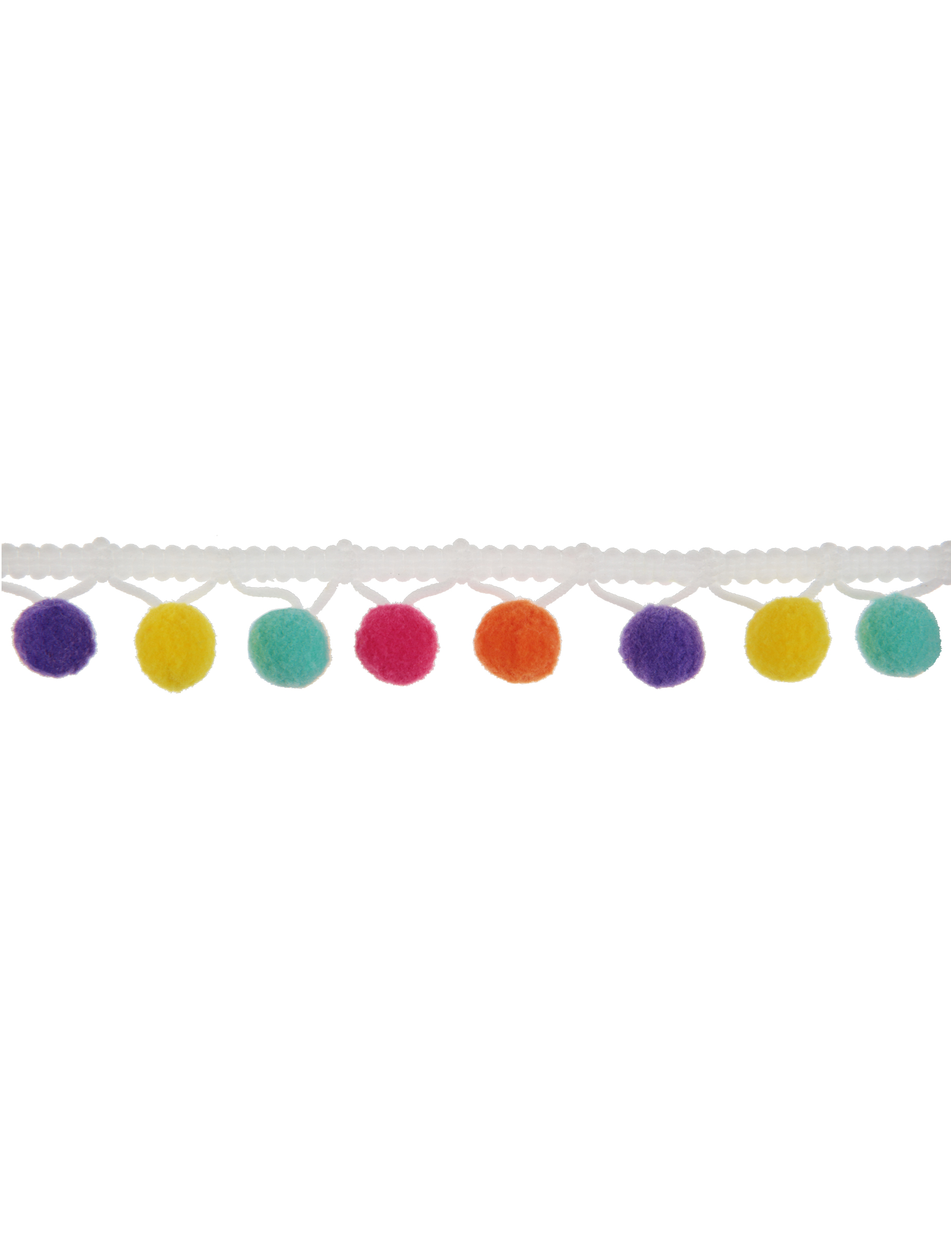 Buntes Bommelband 2m weiß 2cm Buntes Bommelband 2m weiß 2cm von SANTEX