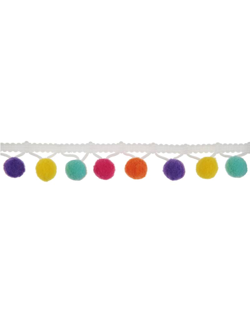Buntes Bommelband 2m weiß 2cm Buntes Bommelband 2m weiß 2cm von SANTEX