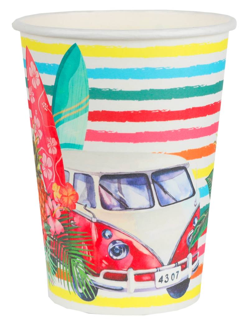 Farbenfrohe Hawaii-Becher Aloha 10 Stück bunt 7,8 x 9,7 cm von SANTEX