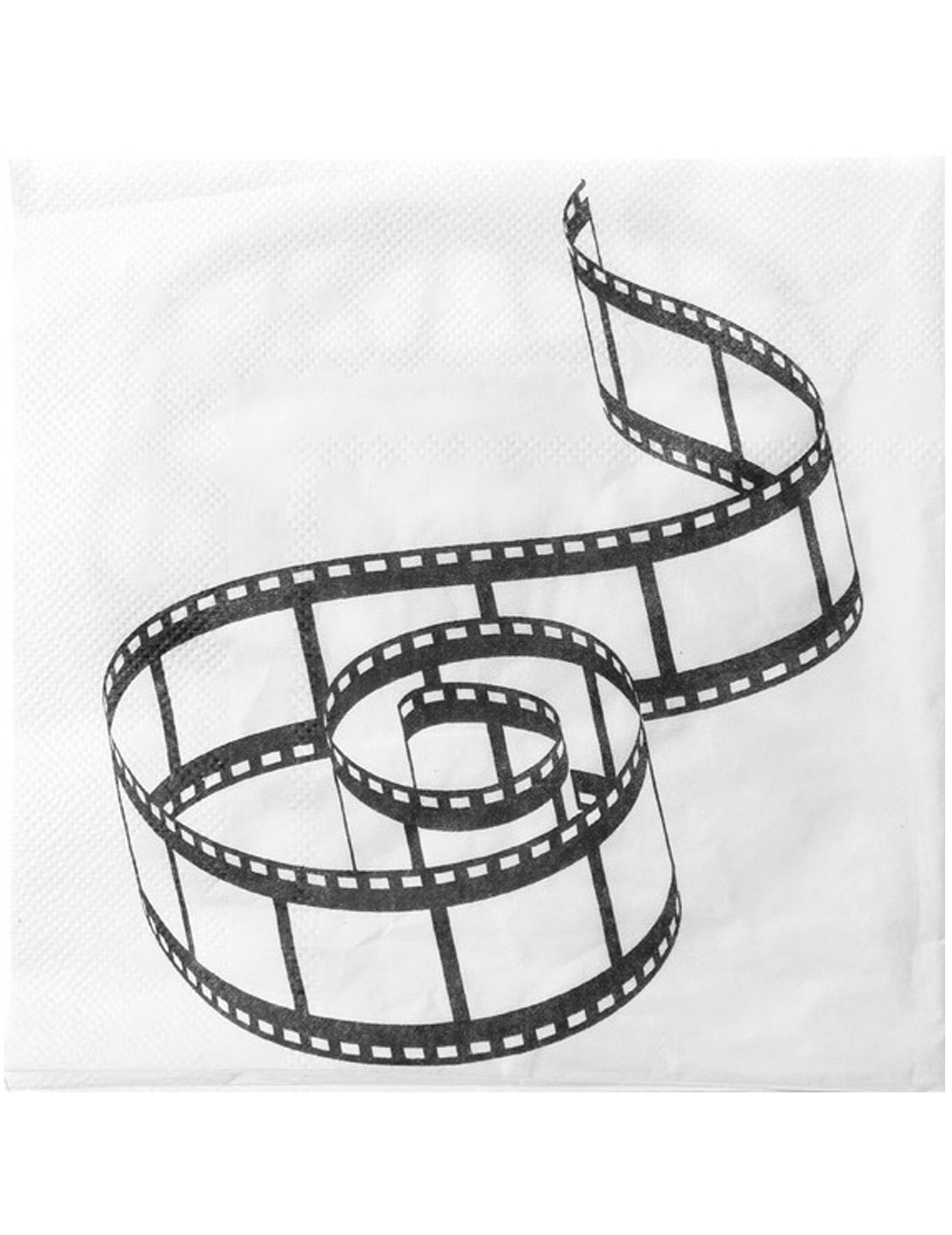 Filmband-Servietten Hollywoodparty-Deko 20 Stück weiss-schwarz 33x3ccm von SANTEX