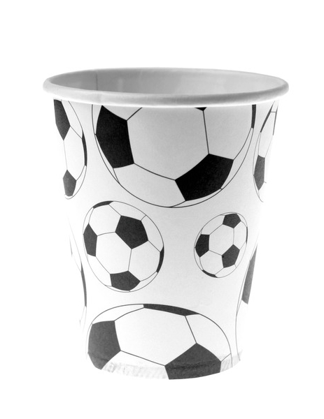 Fussball-Pappbecher 10 Stück schwarz-weiss 200ml Fussball-Pappbecher 10 Stück schwarz-weiss 200ml von SANTEX