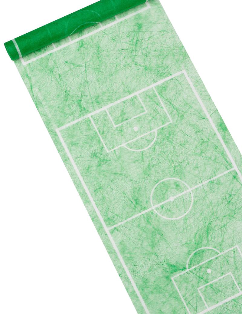 Fussball-Spielfeld-Tischläufer grün-weiß 5m von SANTEX