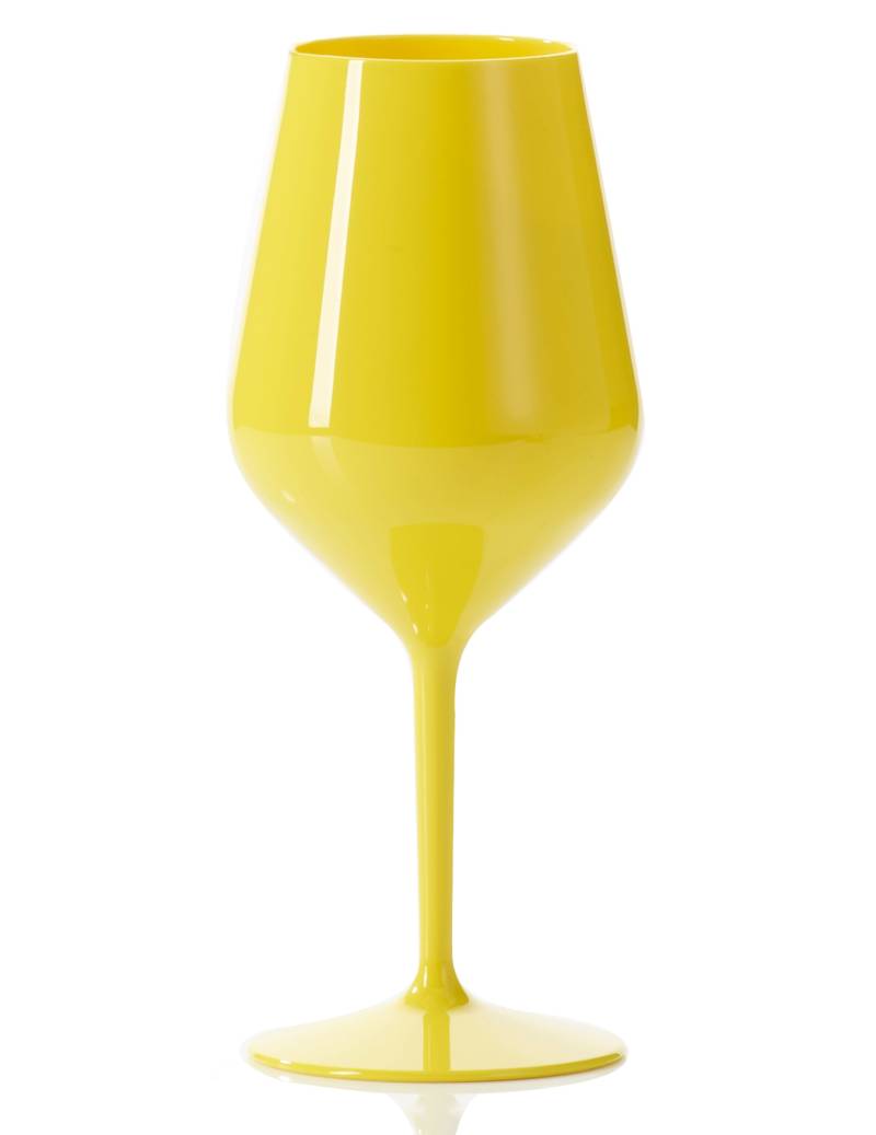 Gelbes Weinglas aus Kunststoff auf Fuß 47 cl Gelbes Weinglas aus Kunststoff auf Fuß 47 cl von SANTEX