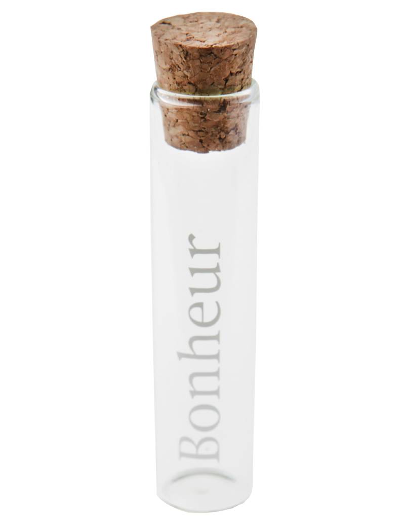 Glas-Reagenzglas "Bonheur" 10 cm mit Korken von SANTEX