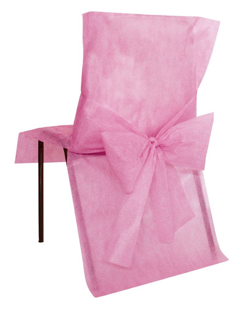 Hochzeitsdekoration Stuhl-Hussen 10 Stück rosa 50x95cm von SANTEX