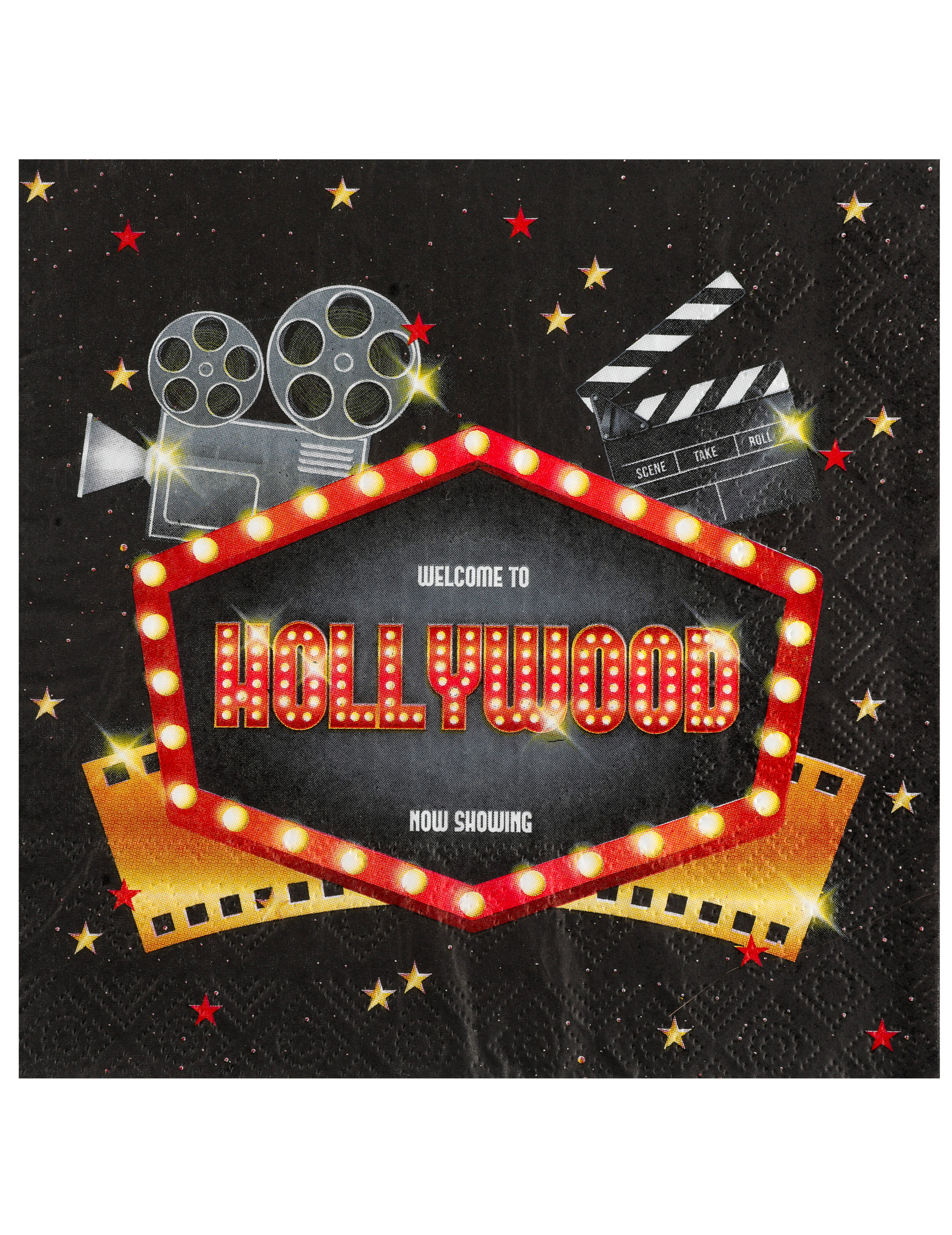 Hollywood-Papierservietten 20 Stück bunt 33 x 33 cm Hollywood-Papierservietten 20 Stück bunt 33 x 33 cm von SANTEX