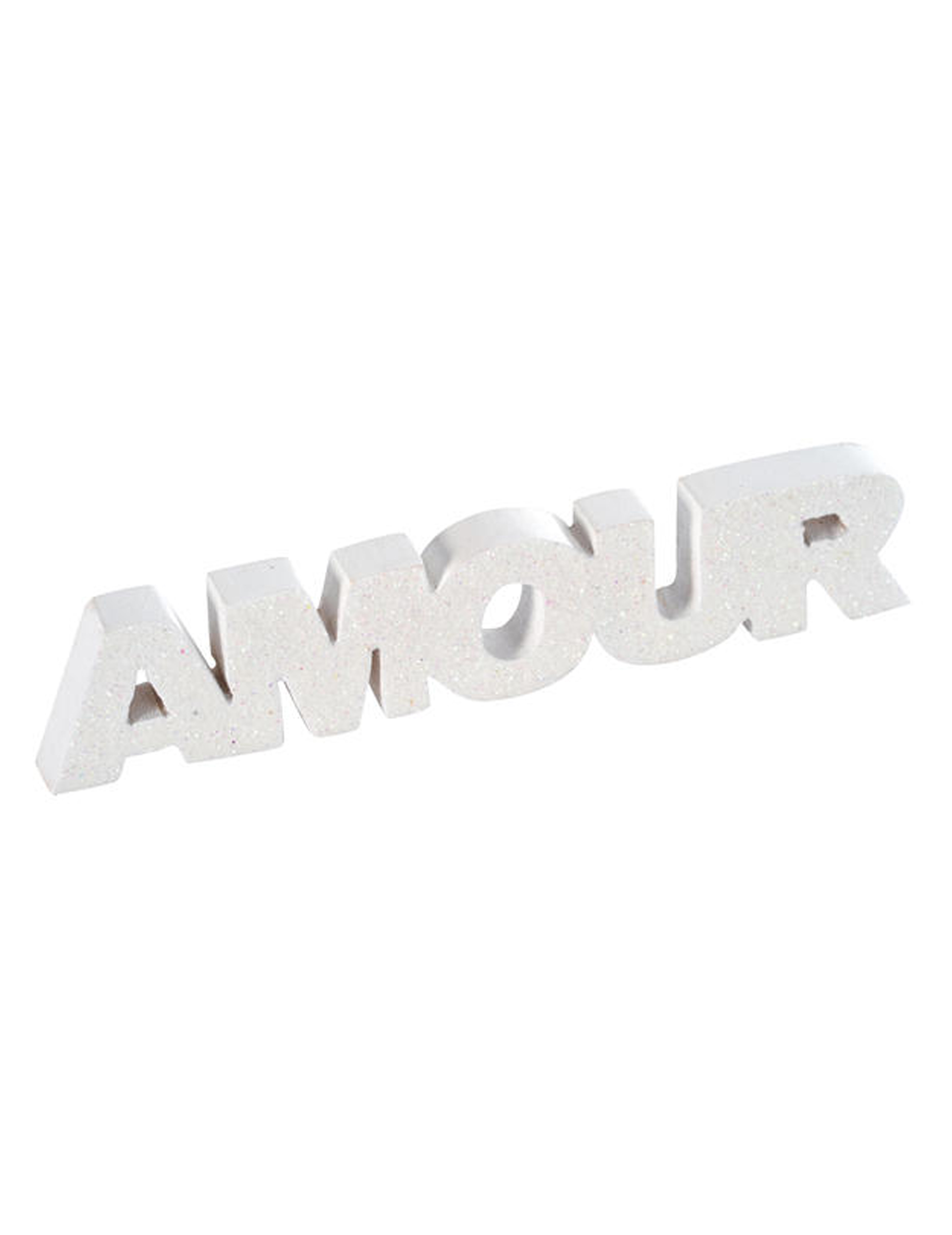 Holz Schriftzug Amour Weiß Glitzer 2,5 x 12 cm Holz Schriftzug Amour Weiß Glitzer 2,5 x 12 cm von SANTEX