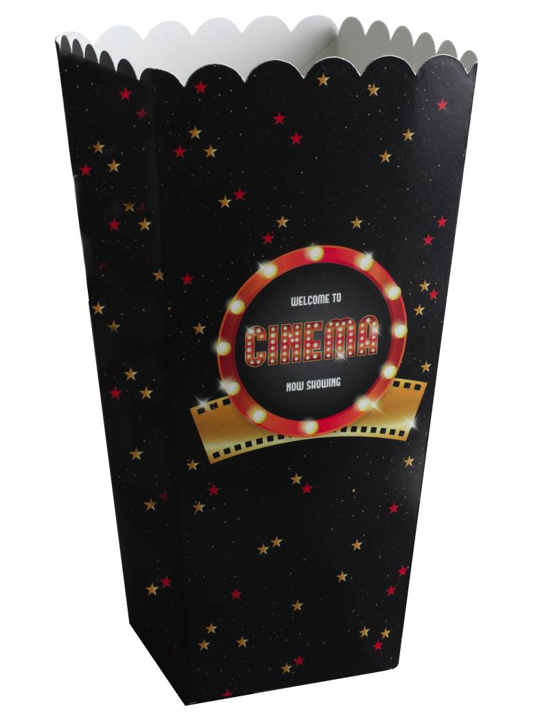 Popcorn-Tüte mit Sternen Cinema 8 Stück 6 x 17 cm von SANTEX