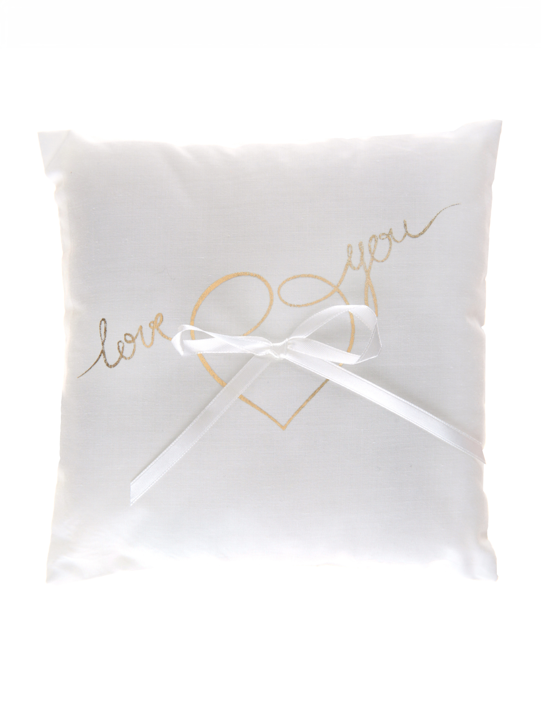 Ringkissen Love you Weiß Gold 18 x 18 cm Ringkissen Love you Weiß Gold 18 x 18 cm von SANTEX