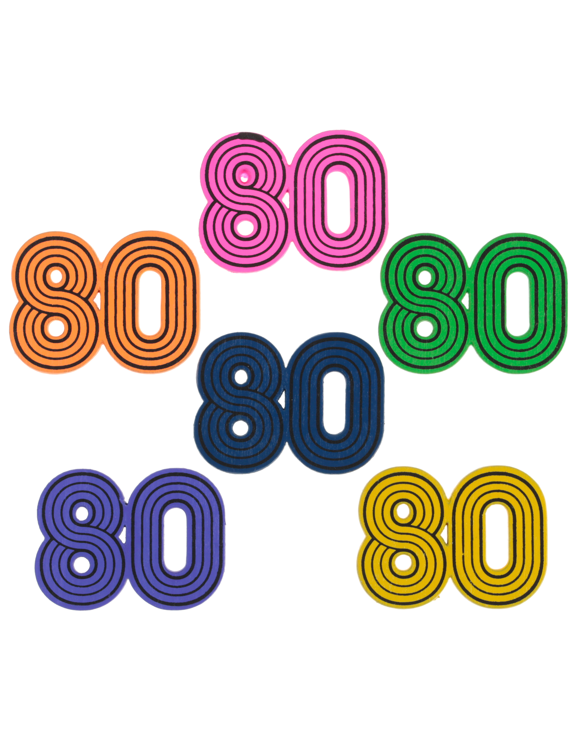 Streuteile 80 für Geburtstag oder 80er-Mottoparty 10 Stückbunt von SANTEX