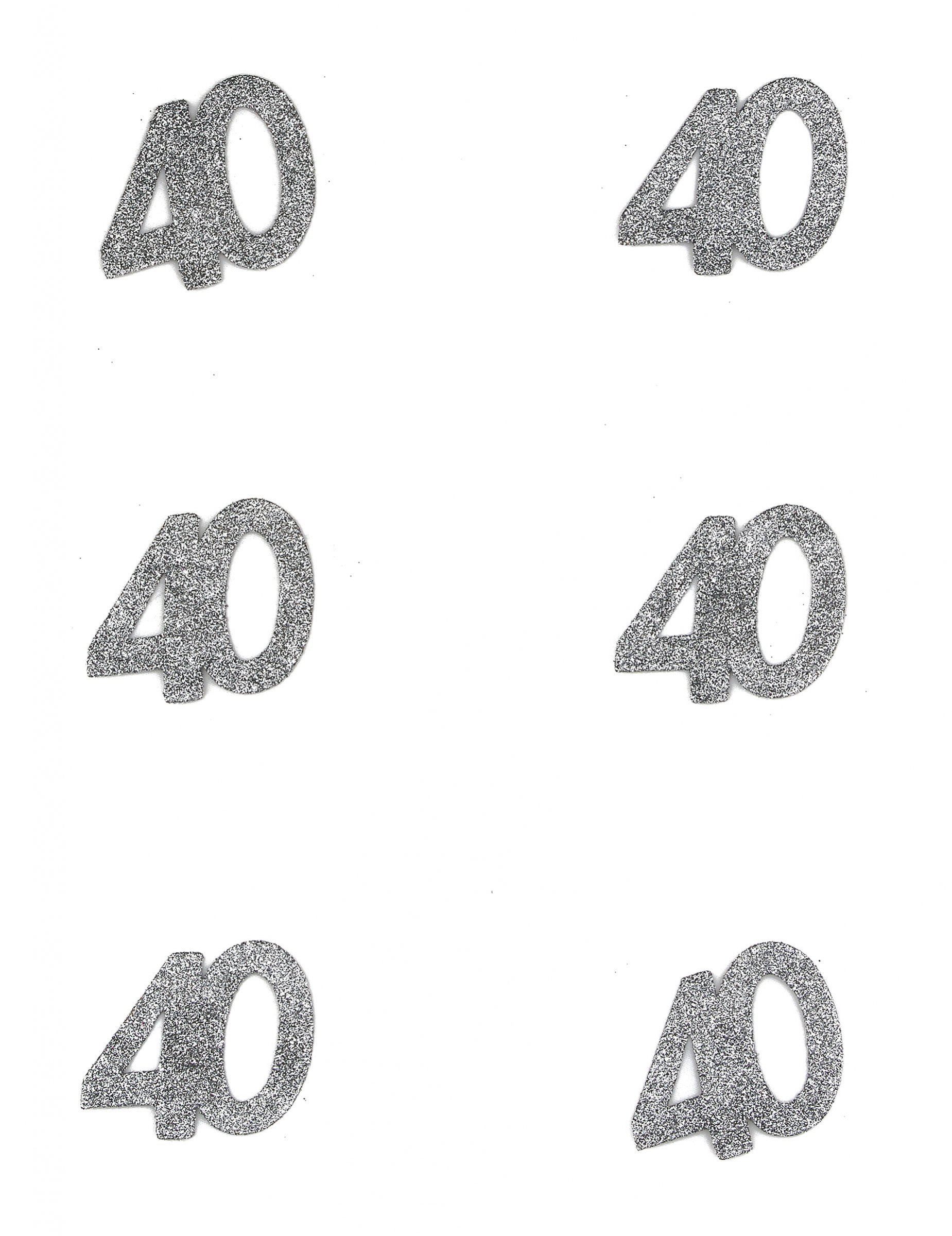 Tischdeko Geburtstag 40 Jahre Konfetti 6 Stück Glitzer silber 4,5x5cm 10g Tischdeko Geburtstag 40 Jahre Konfetti 6 Stück Glitzer silber 4,5x5cm 10g von SANTEX