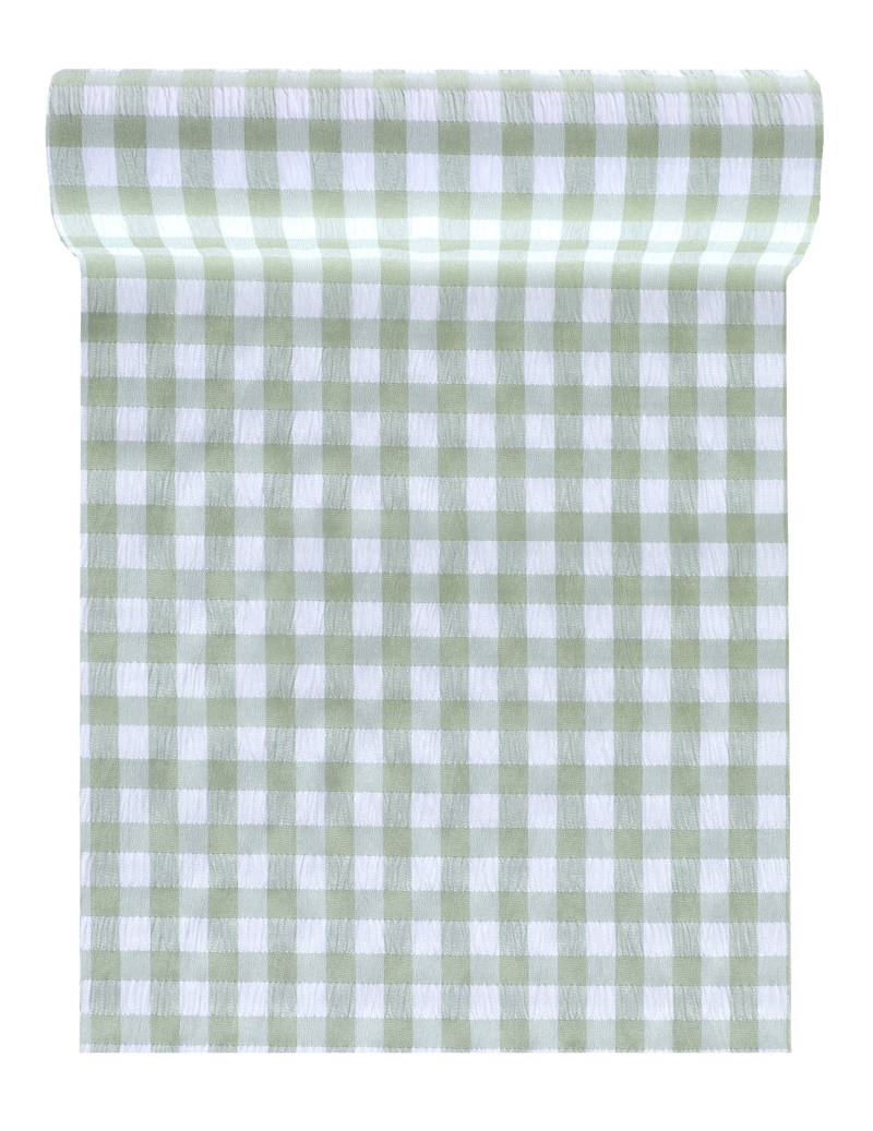 Tischläufer Vichy-Karo Minze 26 cm x 3 m Polyester von SANTEX