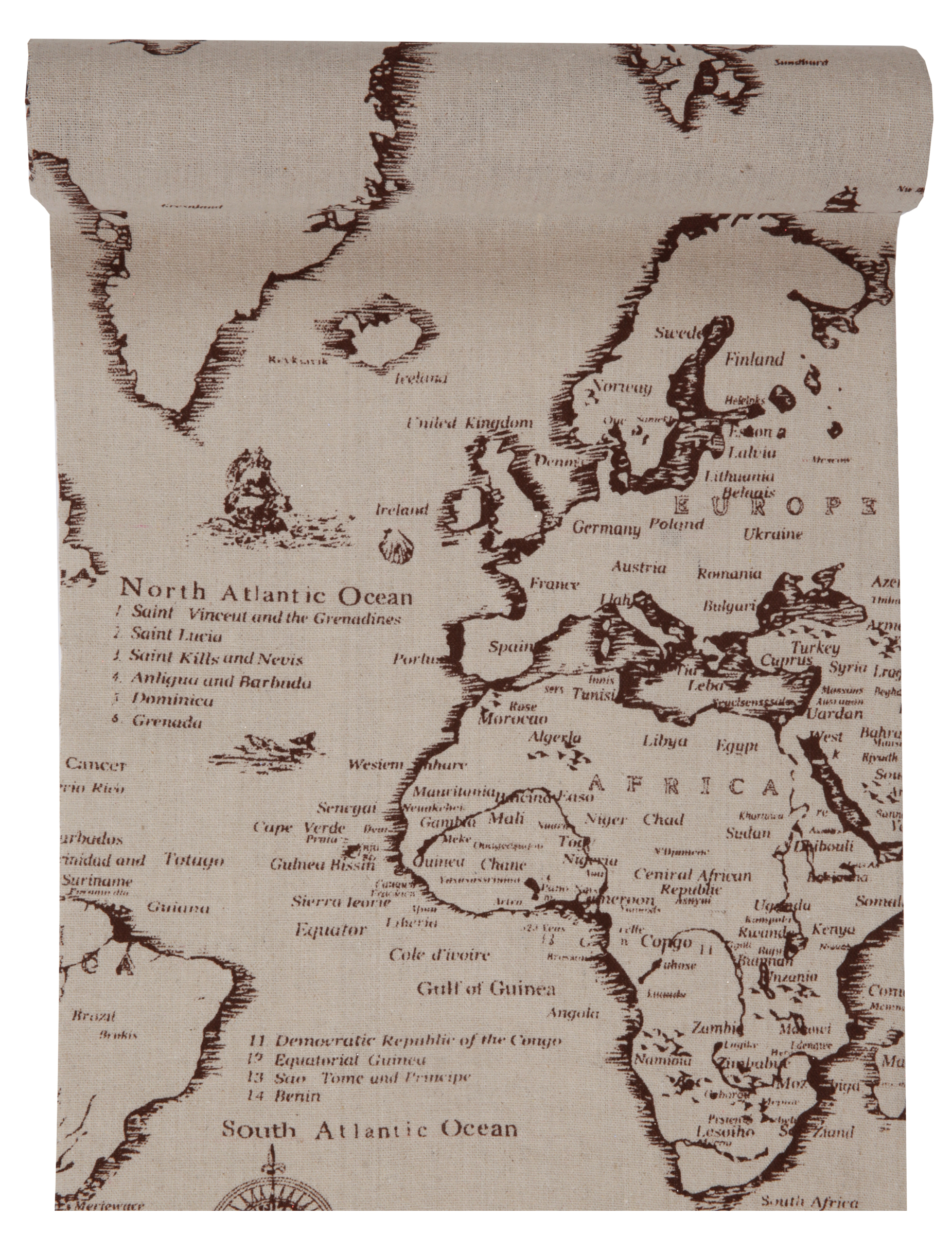 Tischläufer Weltkarte aus Baumwolle 28 cm x 3 m Tischläufer Weltkarte aus Baumwolle 28 cm x 3 m von SANTEX