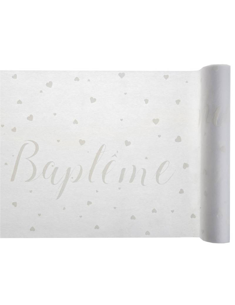 Vlies Tischläufer Taufe Weiß 30 cm x 5 m Chemin de table von SANTEX