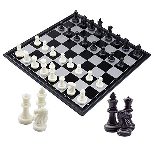SANTOO Schachspiel Magnetisch Klappbar Schachbrett Schach für Kinder Erwachsene Reisen Schach Chess mit Aufbewahrungsbox von SANTOO