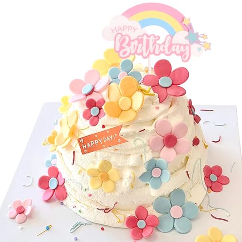 SANYUANHE 13-teiliges Farbenfrohe 3D-Blumen Kuchen-Deko-Set,Bunte Blume Deko Geburtstagskuchen-Dekorationsset,Farbenfrohes Blumenmotiv Party-Dekoration für Kindergeburtstagskuchen SANYUANHE 13-teiliges Farbenfrohe 3D-Blumen Kuchen-Deko-Set,Bunte Blume Deko Geburtstagskuchen-Dekorationsset,Farbenfrohes Blumenmotiv Party-Dekoration für Kindergeburtstagskuchen von SANYUANHE