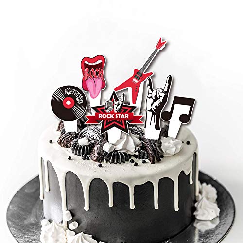 24 Pcs Rock Gitarre Cake Topper Tortendeko,SANYUANHE Geburtstagstorte Dekoration,Musik Happy Birthday Tortendeko,Disco Note Geburtstag Kuchen Topper,für Musiker Rock Party 24 Pcs Rock Gitarre Cake Topper Tortendeko,SANYUANHE Geburtstagstorte Dekoration,Musik Happy Birthday Tortendeko,Disco Note Geburtstag Kuchen Topper,für Musiker Rock Party von SANYUANHE