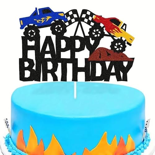 25 Stück Rennwagen Tortendeko,Racing Car Cupcake Topper,Deko Geburtstag Monster Truck,Auto Geburtstagstorte Dekoration Cupcake Topper,für Jungen und Kinder Geburtstagsparty,Thema Sport Theme Party von SANYUANHE