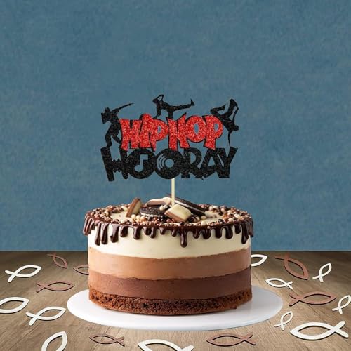 SANYUANHE 19 Stücke Tortendeko Street Dance Kuchen,Hip Hop Cupcake Topper,Rock Musik Thema Geburtstagskuchen Dekorationen,Happy Birthday Party Supplie von SANYUANHE