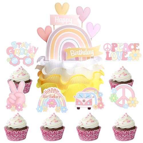 SANYUANHE Boho Regenbogen Kuchen-Deko-Set,31-teiliges Geburtstagskuchen-Dekorationsset,Boho-Stil Party-Dekoration für Kindergeburtstagskuchen SANYUANHE Boho Regenbogen Kuchen-Deko-Set,31-teiliges Geburtstagskuchen-Dekorationsset,Boho-Stil Party-Dekoration für Kindergeburtstagskuchen von SANYUANHE