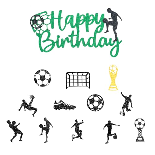 SANYUANHE Football Cake Decoration, 25 Pieces Happy Birthday Football World Cup Party Theme Decoration, Boys & Girls Birthday Cupcake Football Carnival Decoration Set SANYUANHE Football Cake Decoration, 25 Pieces Happy Birthday Football World Cup Party Theme Decoration, Boys & Girls Birthday Cupcake Football Carnival Decoration Set von SANYUANHE