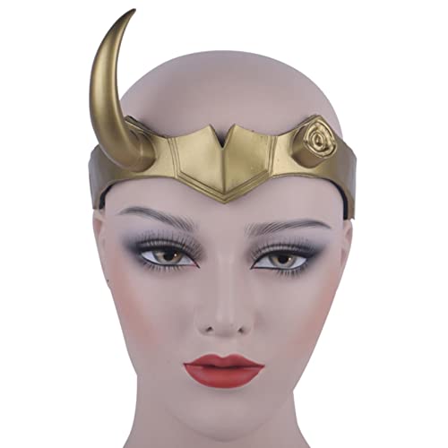 SARGE Loki Helm Hörner Kopfbedeckung Weibliche Loki Kopfbedeckung Halloween Cosplay Kostüm Maske Zubehör Requisiten von SARGE
