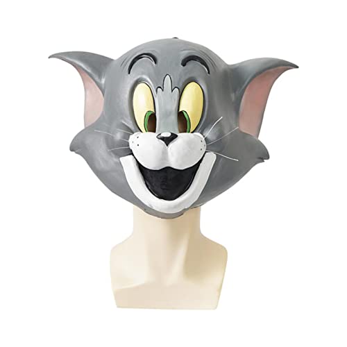 SARGE Realistische Katze Latex Kapuzenmaske und Ratte Maske Cosplay für Kinder Halloween Maske Jerry Dekoration Kindertag Party Tom Requisiten von SARGE