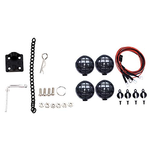SAROAD 1/10 Rc Rock Crawler Metall Abschleppschäkel Anhängerhaken mit 4 weißen LEDs mit Lampenschirm von SAROAD